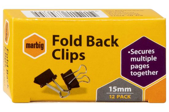 Picture of MBG FOLD BACK CLIPS 15MM BX 12