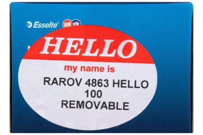 Picture of QUIKSTIK LBL DISP OVL HELLO REPO 4 X63MM