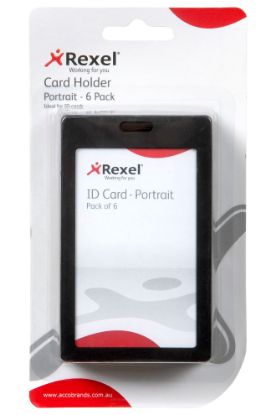 Picture of RXL PLASTIC CARD HLDR BLACK PORTRAIT PK6