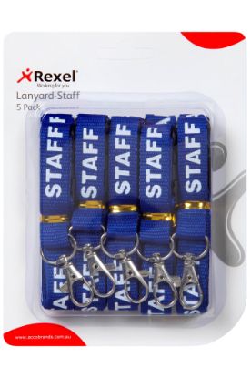 Picture of RXL PREPRINTED STAFF LANYARD BLU PK 5
