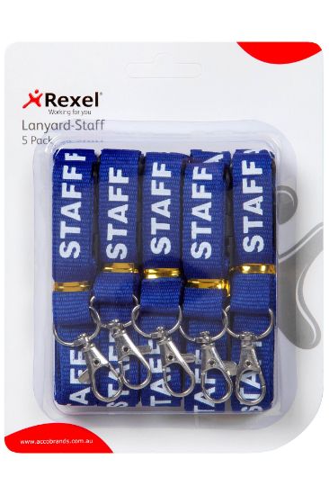 Picture of RXL PREPRINTED STAFF LANYARD BLU PK 5
