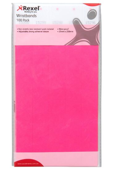 Picture of RXL WRISTBANDS FLUORO PNK PK 100