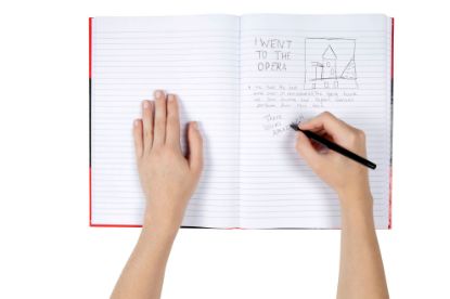 Picture of BLACK & RED NOTEBOOK GLOSS COVER A4 200