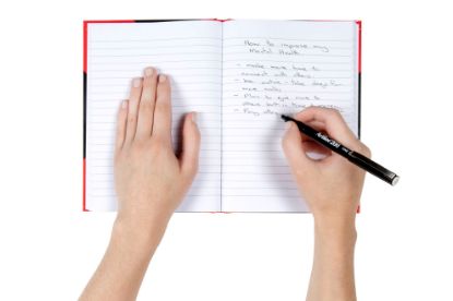 Picture of CMBLD RD & BLK NOTEBK GLOSS A5 100 LEAF