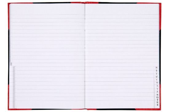 Picture of CMBLD RD & BLK NOTEBK A5 100 LEAF INDXD