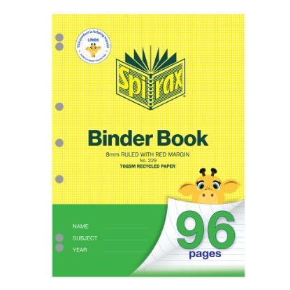 Picture of SPIRAX 229 RECYCLE BINDER BK A4 96P 8MM