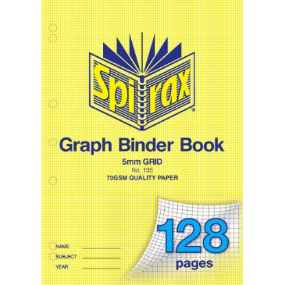 Picture of SPIRAX 135 GRAPH BINDER BOOK 5MM 128PG