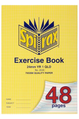 Picture of SPIRAX 203 EXERCISE BOOK A4 QLD Y1 24MM