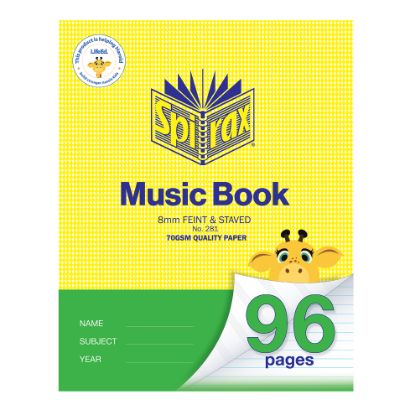 Picture of SPIRAX 281 MUSIC BOOK 225X175MM 96P