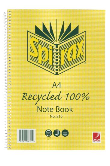 Picture of SPIRAX 810 RECYCLED NOTEBOOK A4 120 PAGE
