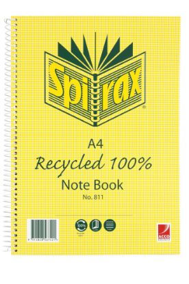 Picture of SPIRAX 811 RECYCLED NOTEBOOK A4 240 PAGE