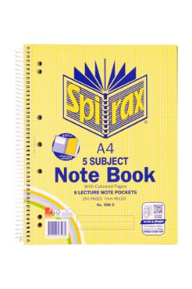 Picture of SPIRAX 596C 5 SUBJECT COLOURED A4 250PG