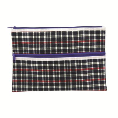 Picture of CELCO PENCIL CASE 375X264MM 2 ZIP TARTAN
