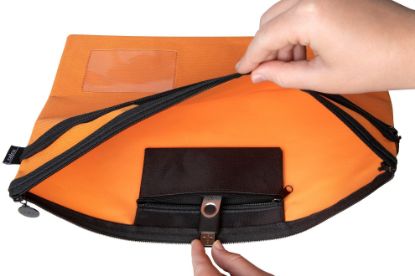 Picture of CELCO PENCIL CASE ORANGE 2 ZIP LGE