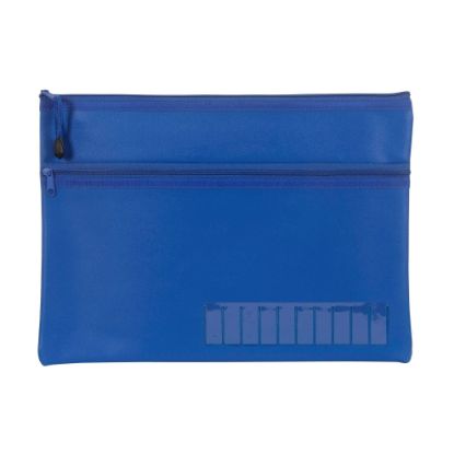 Picture of CELCO PENCIL CASE NAME BLUE 2 ZIP LGE