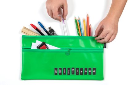 Picture of CELCO PENCIL CASE NAME GREEN 2 ZIP LGE