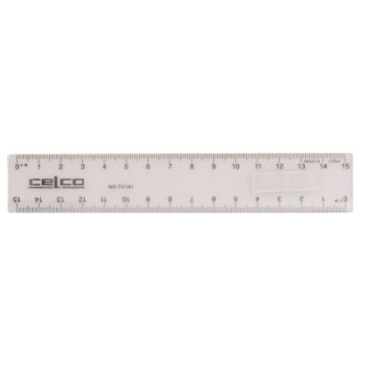 Picture of CELCO RULER 15CM PLASTIC CLEAR BULK 25PK