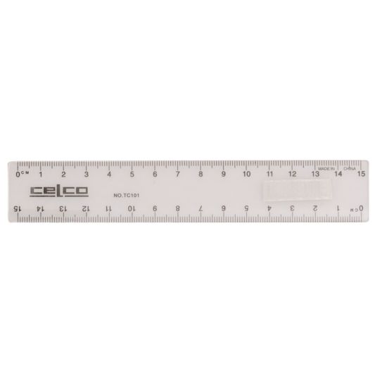 Picture of CELCO RULER 15CM PLASTIC CLEAR BULK 25PK