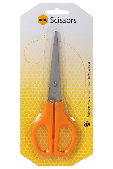 Picture of MBG ORANGE HANDLE SCISSORS 158MM