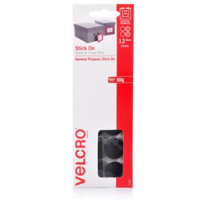 Picture of VELCRO STICK ON H&L DOTS 22MM 12DOTS BLK