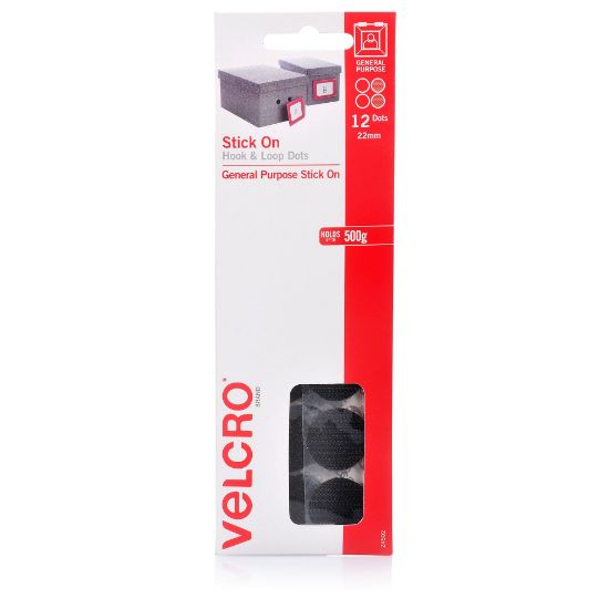 Picture of VELCRO STICK ON H&L DOTS 22MM 12DOTS BLK