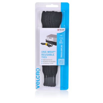 Picture of VELCRO REUSE TIES 25X200MM BLK PK5 25564