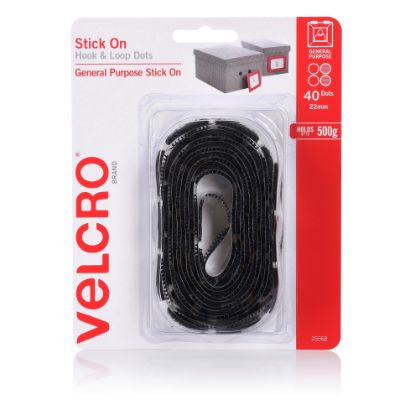 Picture of VELCRO STICK ON H&L DOTS 22MM 40DOTS BLK