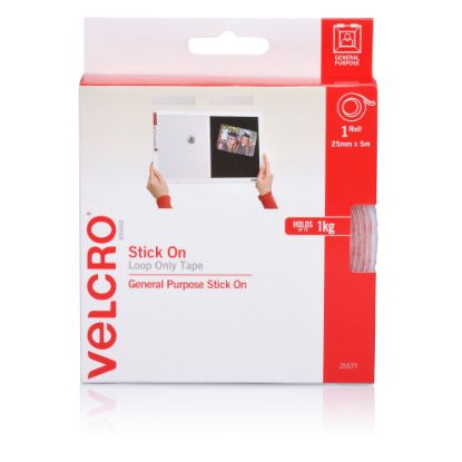 Picture of VELCRO STICK ON LOOP ONLY 25MMX5M WHT