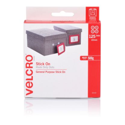 Picture of VELCRO SPOTS HOOK 22MM (125) WHT DISP