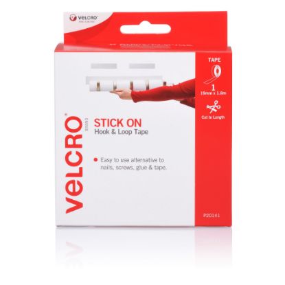 Picture of VELCRO STRIP H&L 19MMX1.8M WHT DISP