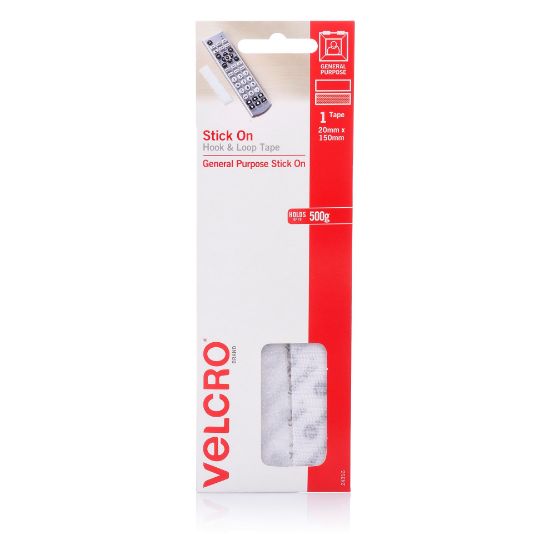 Picture of VELCRO H&L STRIPS 20MMX150MM WHT PK1