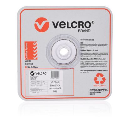 Picture of VELCRO STRIP LOOP 25MMX25M WHT BULK ROLL