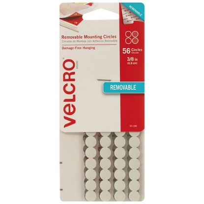 Picture of VELCRO REMOVABLE CIRCLES 0.9CM 56PK WHT