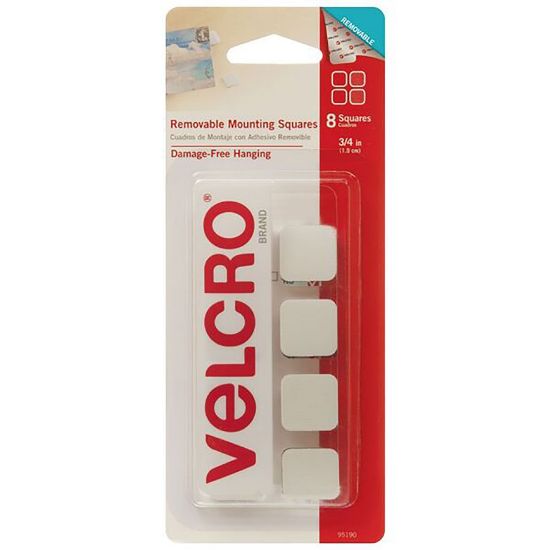 Picture of VELCRO REMOVABLE SQUARES 1.9CM 8PK WHT