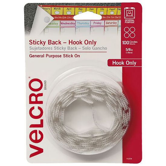 Picture of VELCRO HOOK ONLY DOTS 16MM WHT 100 PK