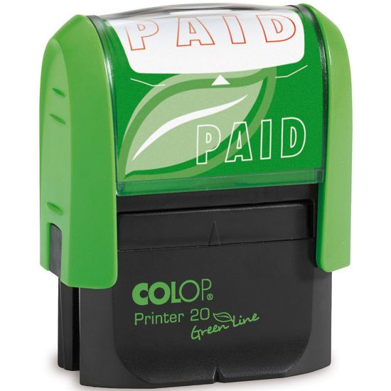 Picture of COLOP P20 NEW GREEN PAID RED 14X38MM