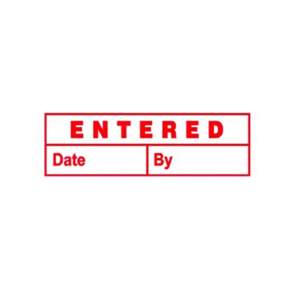 Picture of DESKMATE OFFICESTAMP ENTERED DATE&BY RED