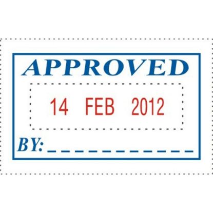 Picture of DESKMATE SELFINK STAMP APPROVED&DATE BL