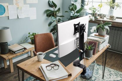 Picture of KTG MONITOR ARM SPACE SAVING SINGLE BK