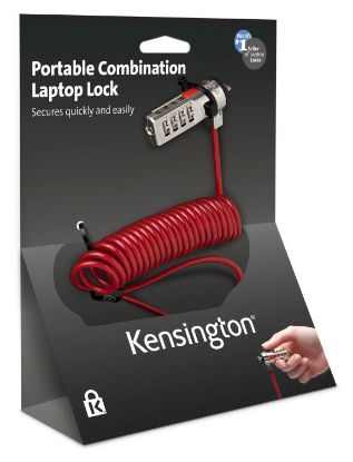 Picture of KTG PORTABLE COMBINATION LAPTOP LOCK-RED