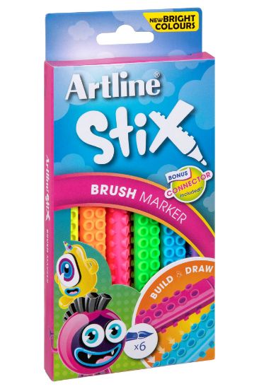 Picture of ARTLINE STIX BRUSH MARKER NEON 6PK