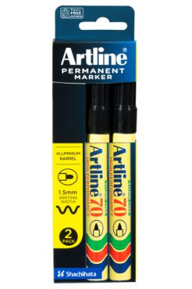 Picture of ARTLINE 70 PERMANENT MKR 2PK BLACK HS