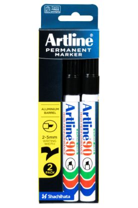 Picture of ARTLINE 90 PERMANENT MKR 2PK BLACK HS