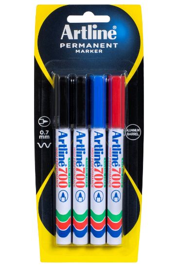 Picture of ARTLINE 700 PERMANENT MKR 4PK ASST HS