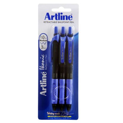 Picture of ARTLINE IKONIC BPP GRIP 1MM BL 3PK