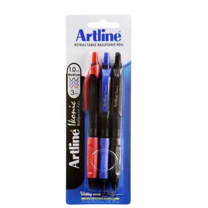 Picture of ARTLINE IKONIC BPP GRIP 1MM ASST 3PK