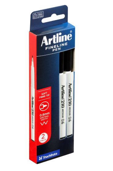 Picture of ARTLINE 210 FINELINER BK PK2