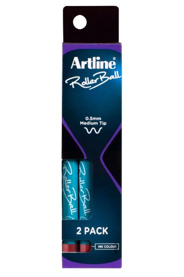 Picture of ARTLINE ROLLERBALL 0.5MM RED PK2