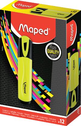 Picture of MAPED 742534 HIGHLIGHTER YELLOW BOX 12