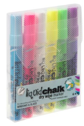 Picture of TEXTA LIQUID CHALK DRY WIPE ASSTD WALL 6